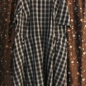 Eshakti Black White Grey Lined MIDI Dress